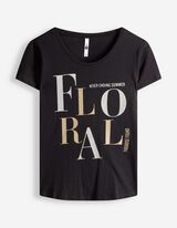 Tričko - Třpytiv&yacute; potisk - cern&aacute;