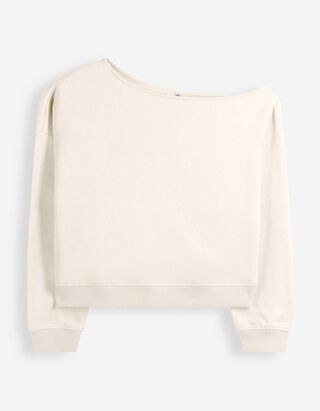 Sweatshirt - Schulterfrei - Hellgelb