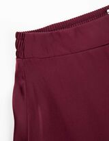 Sukňa &aacute;čkov&eacute;ho strihu - Sat&eacute;n - tmavocervena