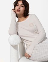 Haut de pyjama - Inscription - blanc