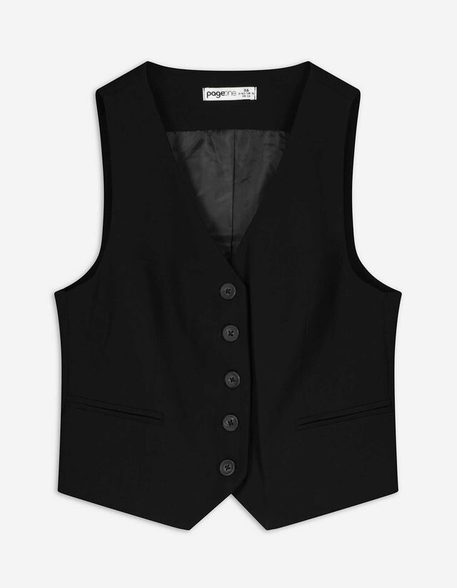 Gilet - Effen - zwart