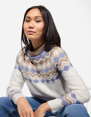 Trui - Ruitmotief - wit