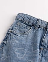 Jeans hlače - Laserski tisk - svetlo modra