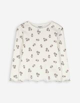 Maglia a manica lunga - Orlo a conchiglia - bianco