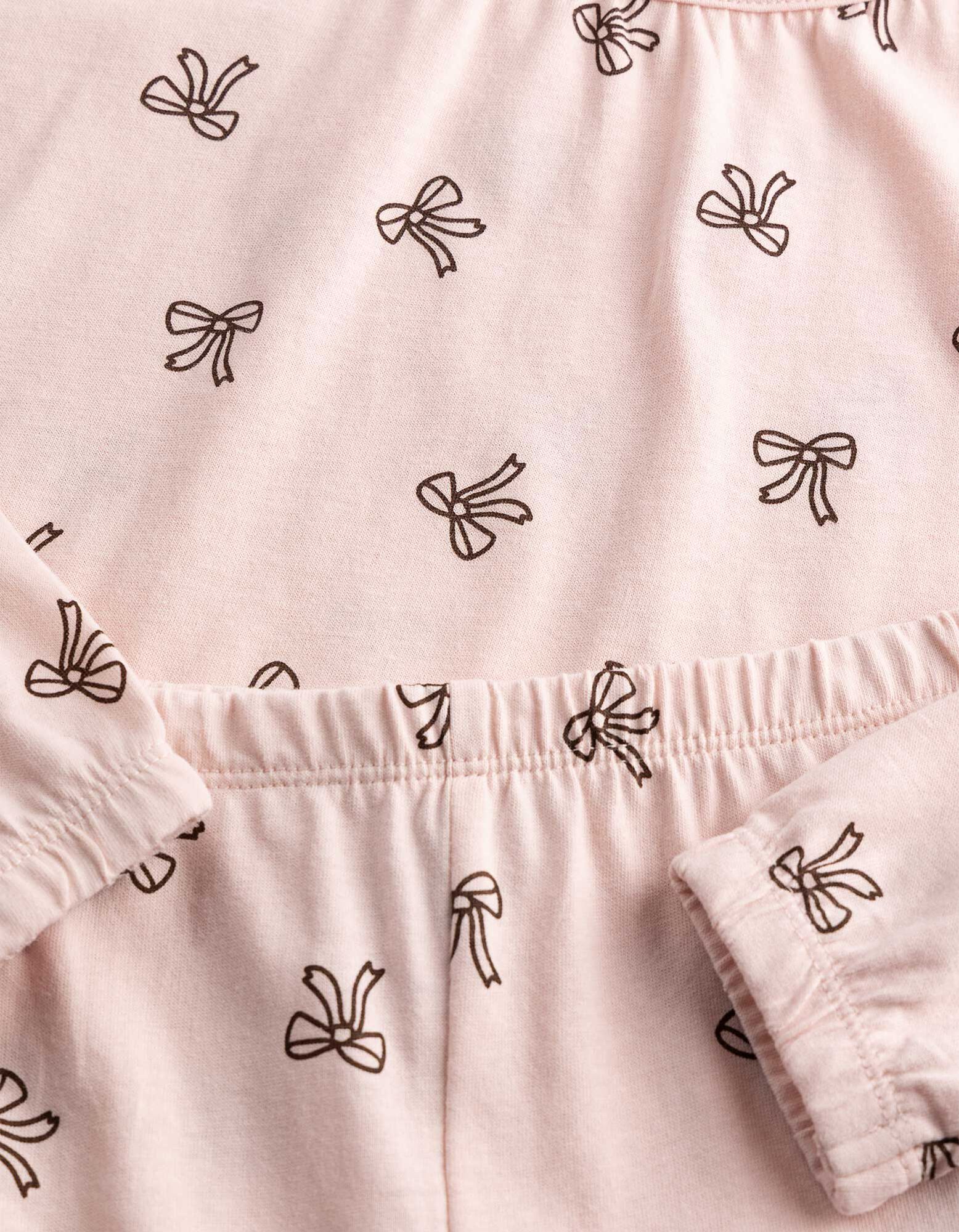 Pyjama Set aus Sweatshirt und Hose - Allover-Muster - Rosa