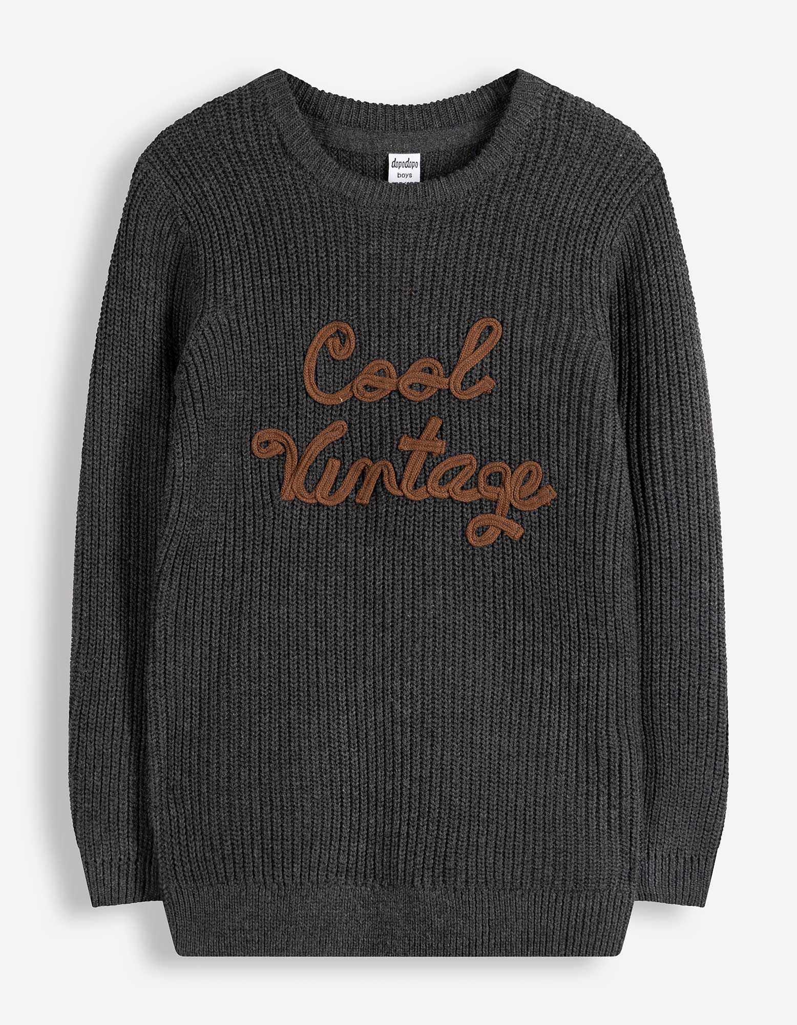 Pullover - Stickerei - Dunkelgrau