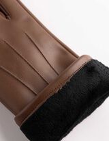 Gants - Similicuir - brun fonc&eacute;