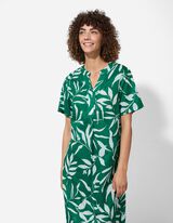 Kleid - Seitenschlitz - dunkelgrün