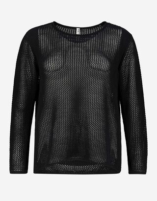 Pull-over - Col rond - Noir
