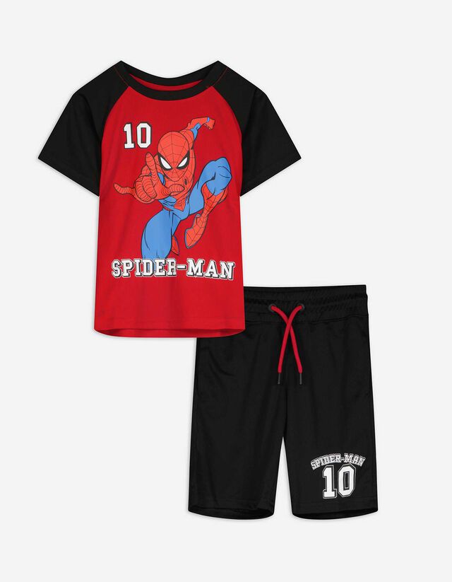 Set van t-shirt en broek - Spiderman - rood