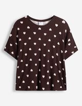 Pyjama Set aus Shirt und Hose - Viskose - Dunkelbraun