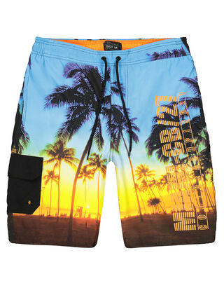 Herren Badeshorts mit Print und aufgesetzter Tasche