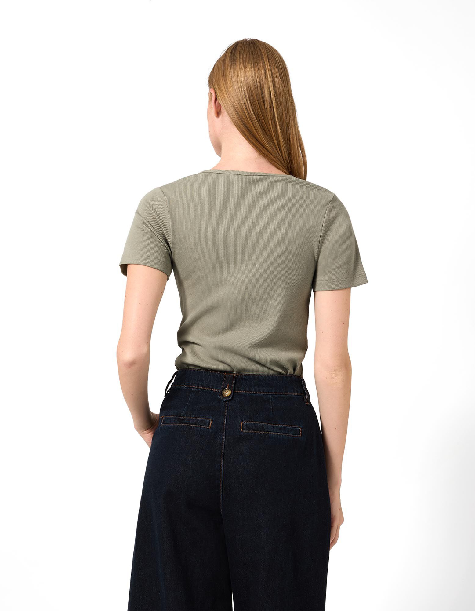 T-shirt - Knoopsluiting - groen