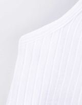 Cropped Top - Gerippt - weiß