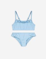 Set top e slip bikini - Volant - celeste