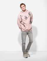 Sweatshirt - Allover-Print - rosa