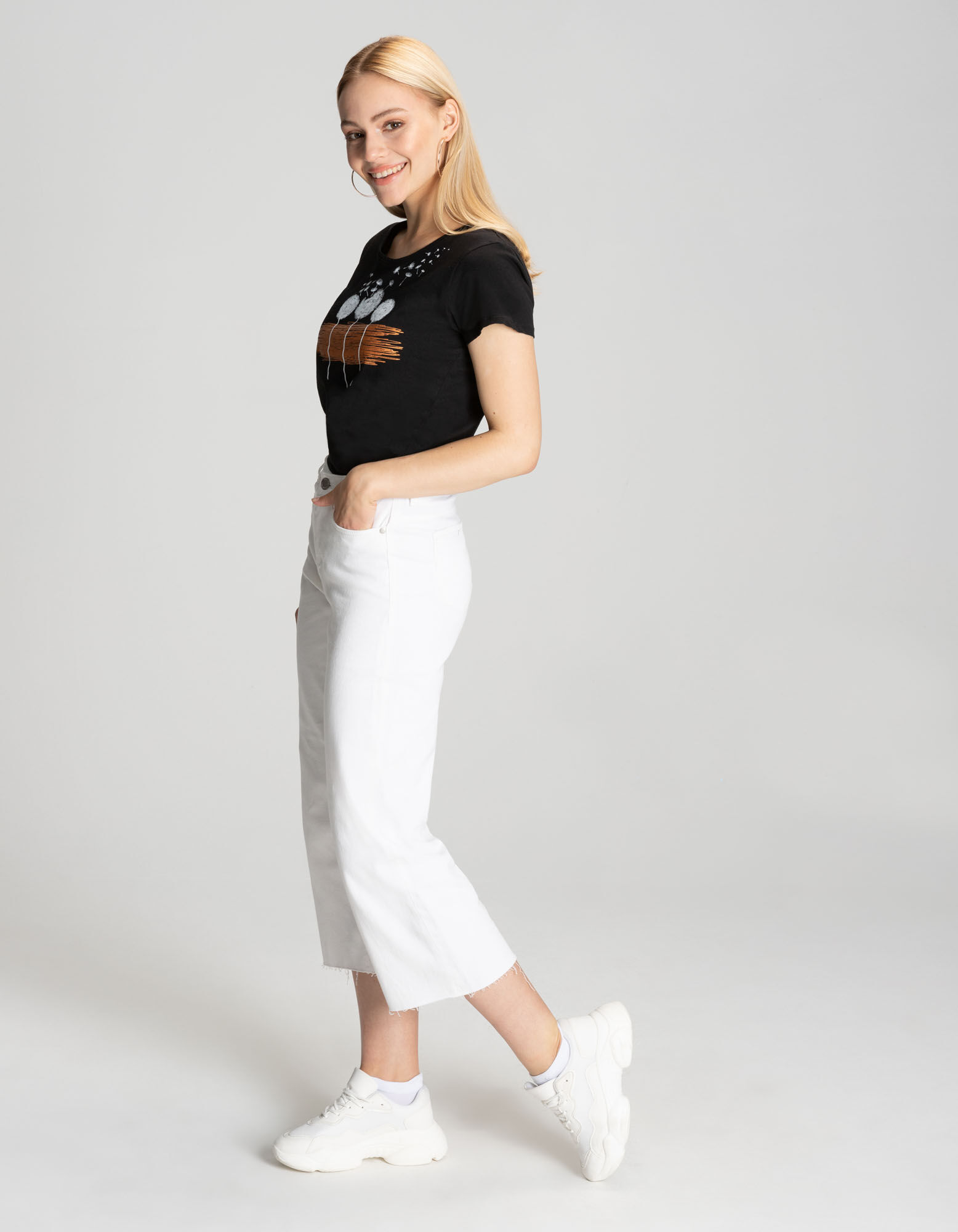 T-shirt - Imprim&eacute; scintillant - Noir