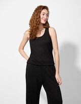 Top en tricot - Viscose mélangée - Noir
