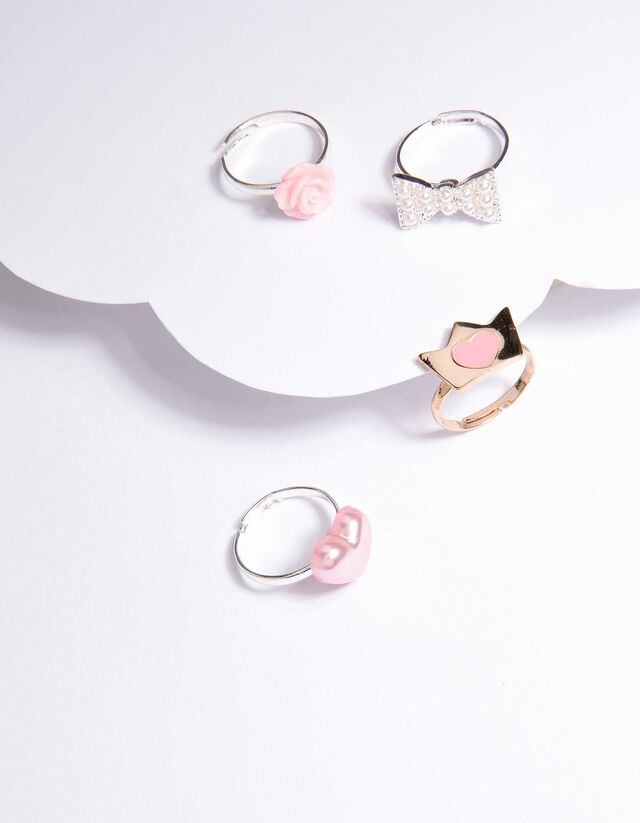 Anello - Confezione da 4 pezzi - argento