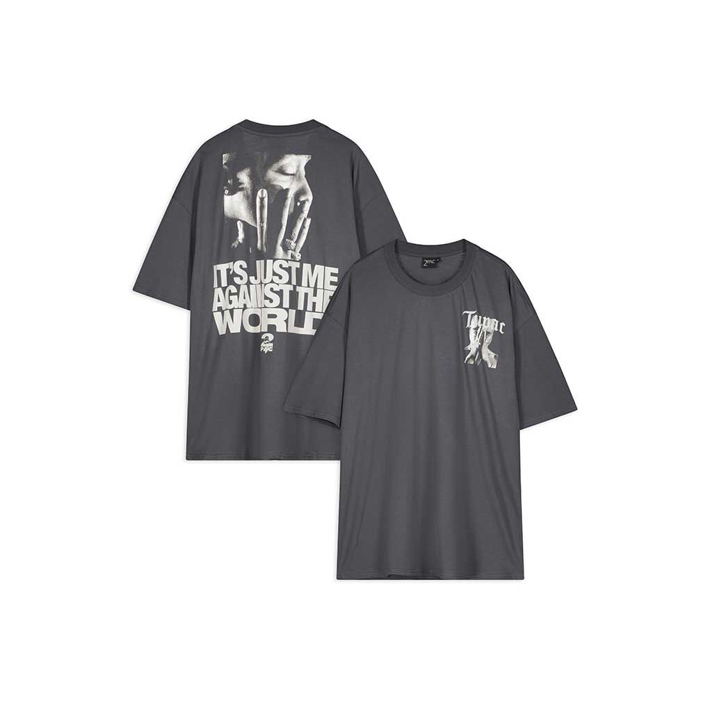 T shirt 2Pac grigio scuro Takko Fashion