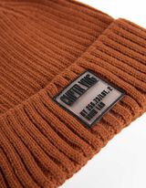 czapka z dzianiny - Dzianina prążkowana - brazowy