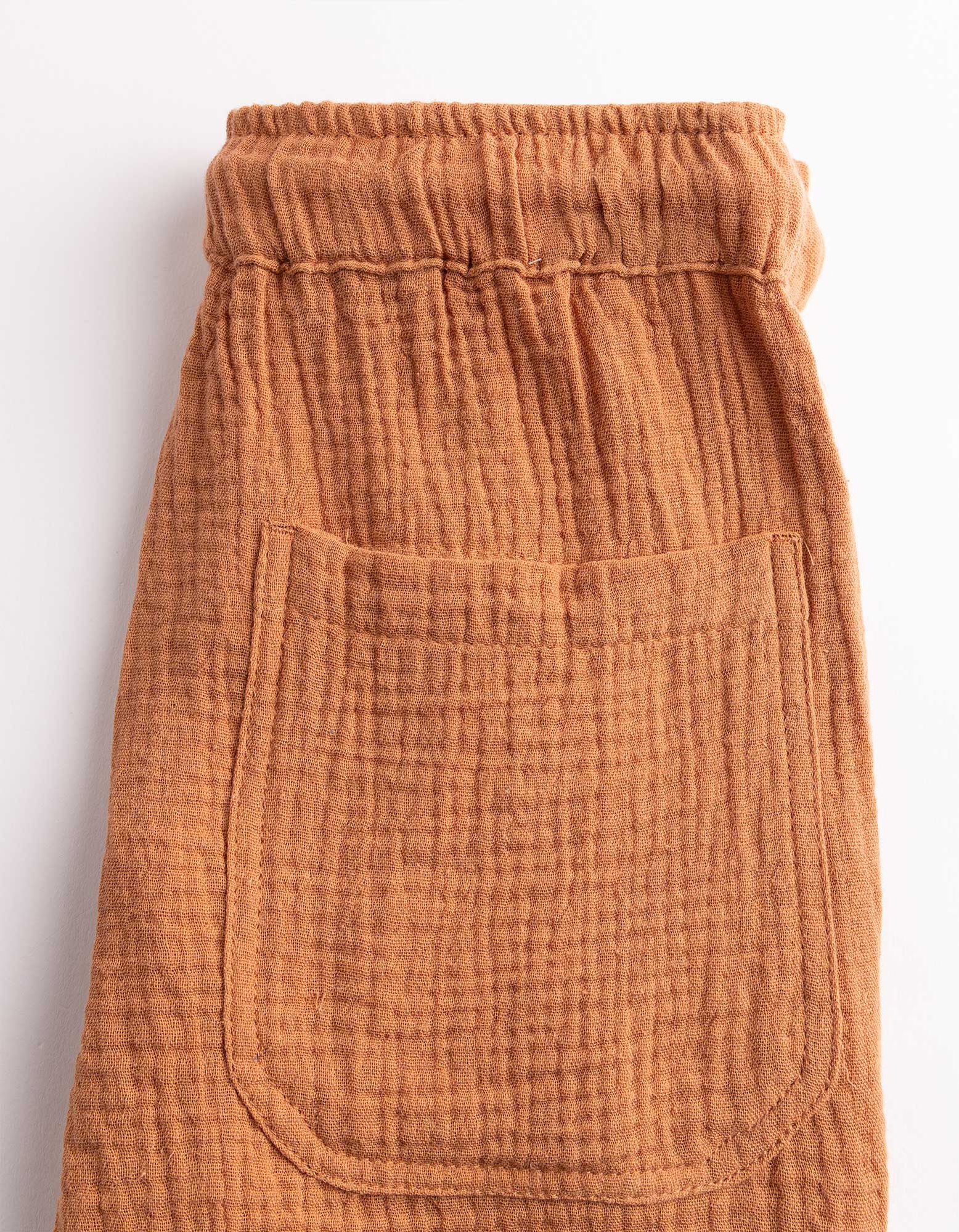 Set aus Hemd und Shorts - Musselin - Braun