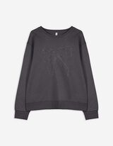 Sweatshirt - Zierperlen - dunkelgrau
