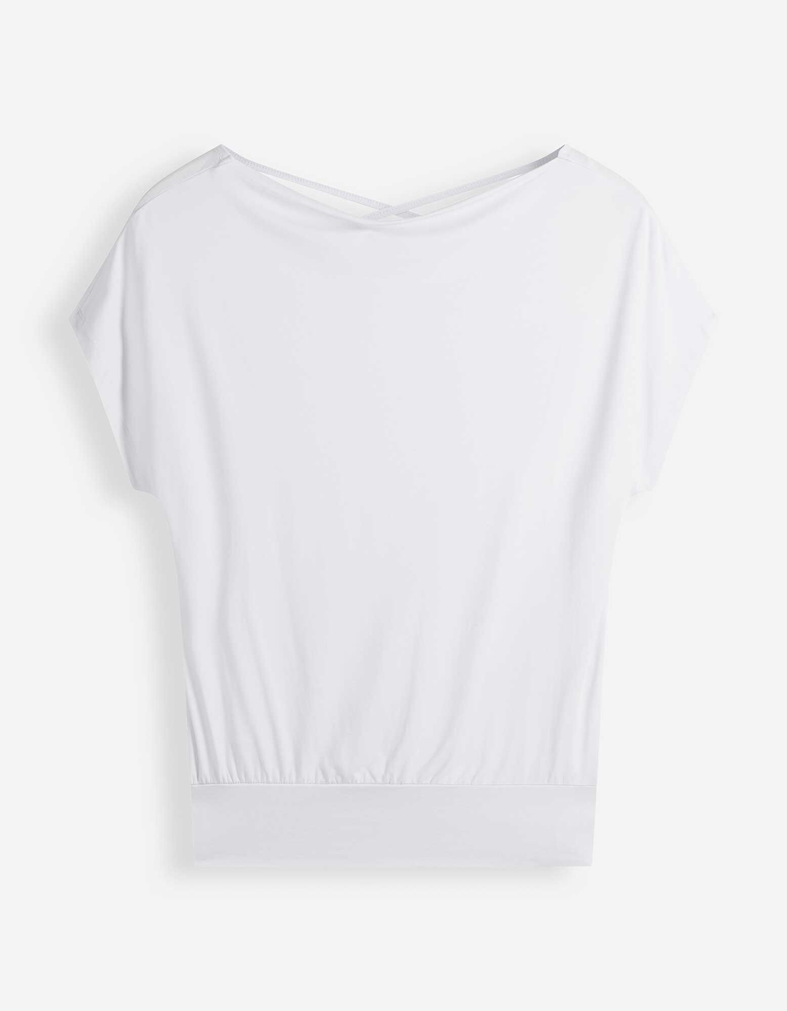 Yoga T-Shirt - Watervalhals - wit