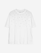 T-Shirt - Nietenbesatz - weiß