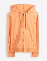 Sweatjacke - Kapuze mit Tunnelzug - orange