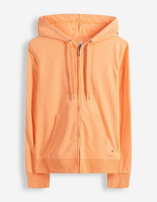 Sweatjacke - Kapuze mit Tunnelzug - orange