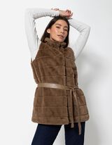 Prsluk - Umjetno krzno - tamno smedja