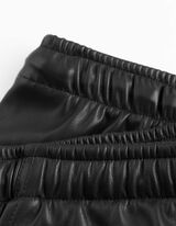 Kalhoty - Imitace kůže - cerná