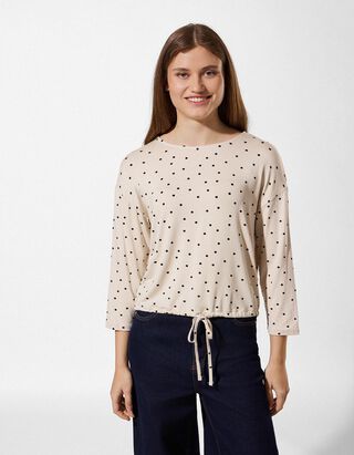 Shirt - Knotendetail - Beige