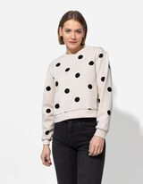 Trikotažinis megztinis - Taškuota - smelio spalvos