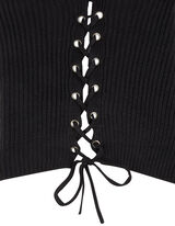 Damen Pullover mit seitlichen Schn&uuml;rungen