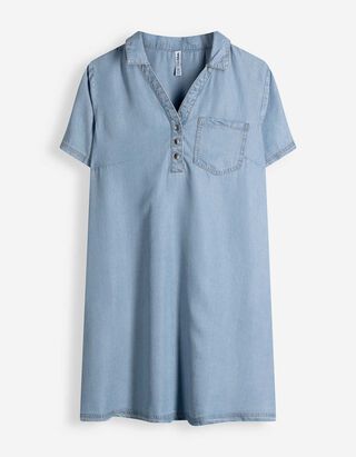 Kleid - Polokragen - hellblau