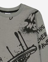 Pulover - Vzorec po celotnem oblačilu - siva