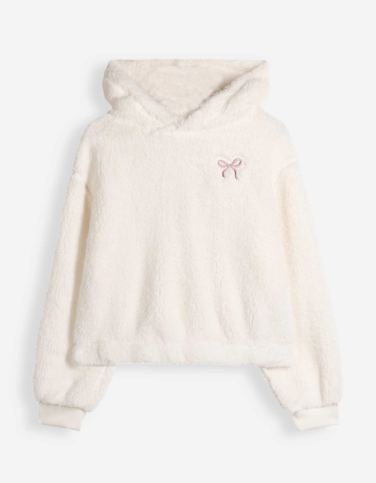 Hoodie - Pl&uuml;sch - Off-White