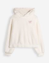 Hoodie - Pl&uuml;sch - Off-White