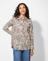 Bluse - Allover-Print - beige