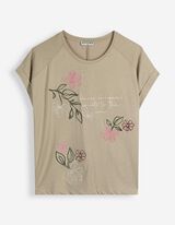 T-Shirt - Stickerei - Khaki