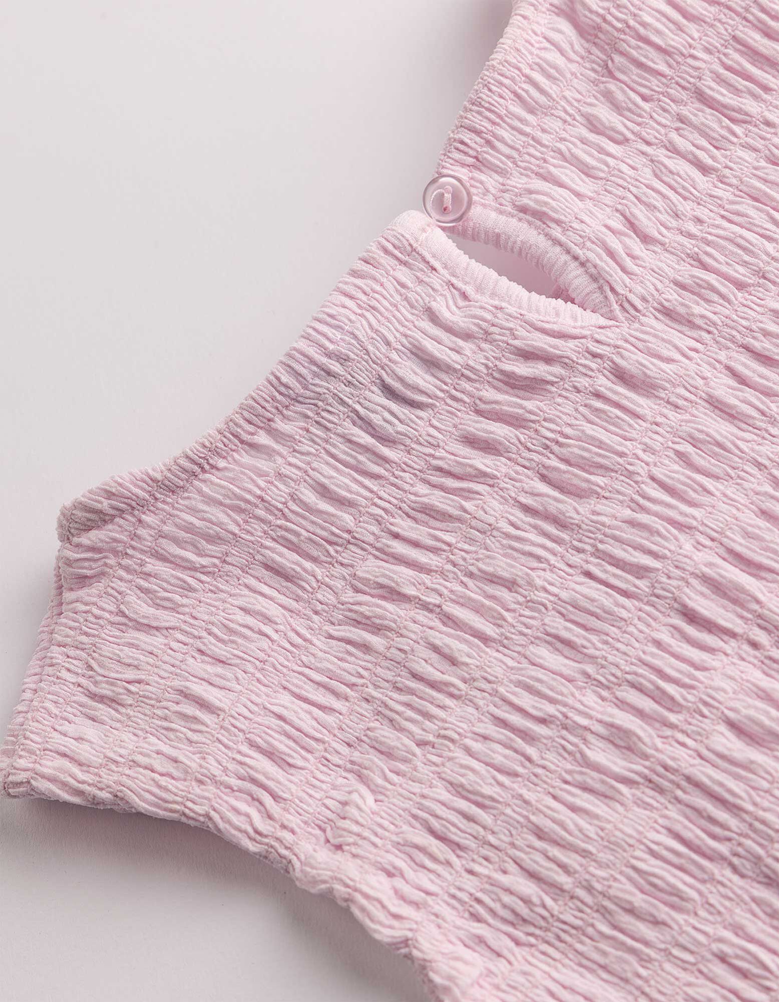 Haut en dentelle - Unicolore - ros&eacute; tendre 