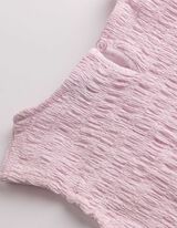 Haut en dentelle - Unicolore - ros&eacute; tendre 