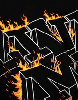 Langarmshirt - Frontprint - schwarz