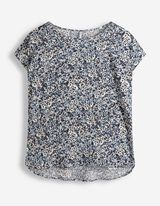 Bluse - Allover-Print - blau