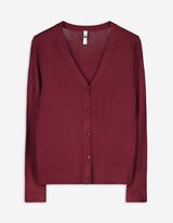 Giacca in maglia - LENZING™ ECOVERO™ - rosso scuro