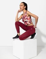 Leggings - Structură cu nervuri - Rosu inchis