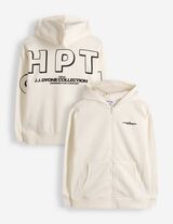 Sweatjacke - Oversized Fit - Off-White
