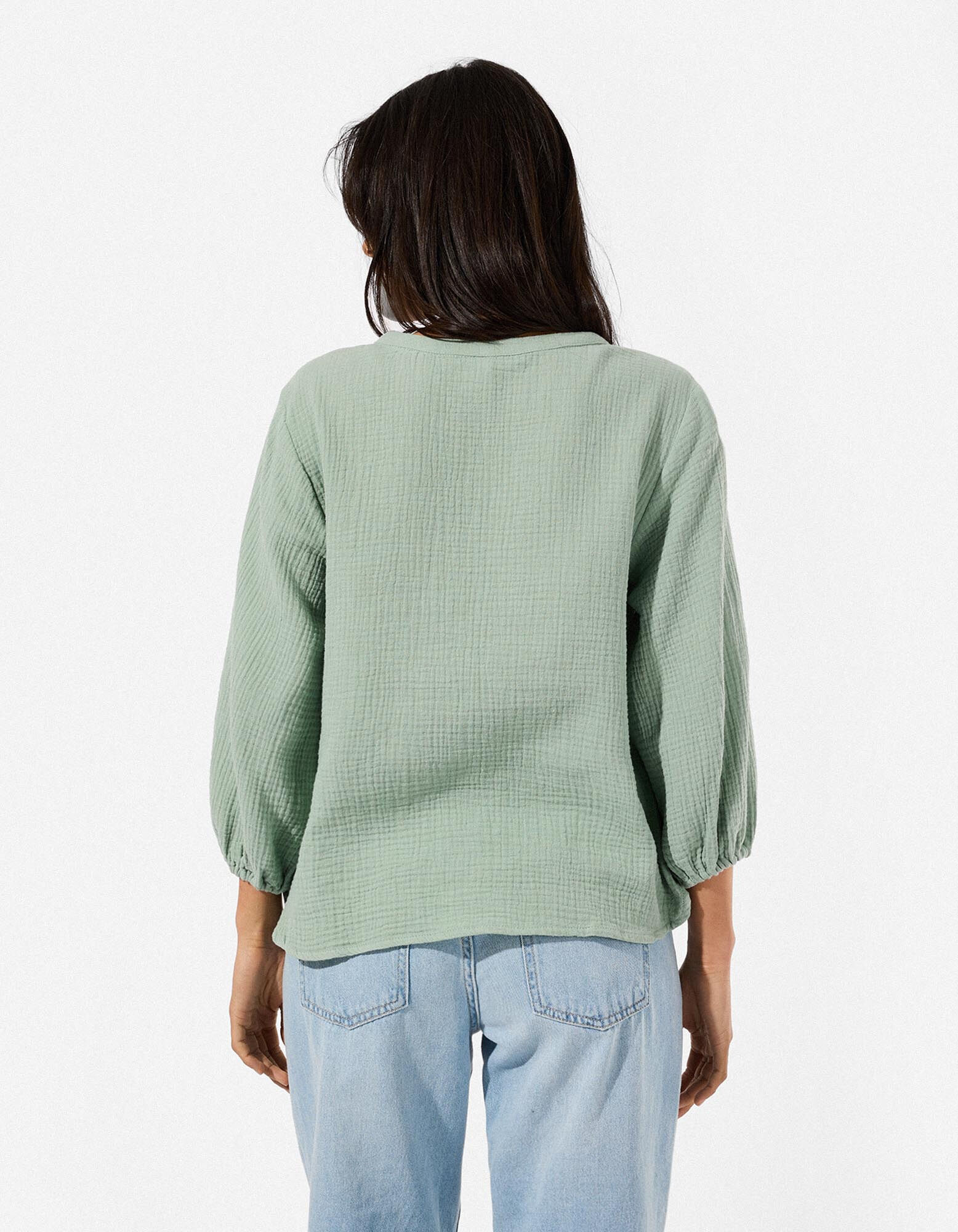 Bluse - Musselin - Petrol